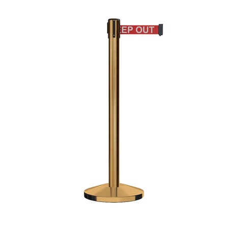 Montour Line Stanchion Belt Barrier Sat.Brass Post 9ft. RDang..Belt M630-SB-DANGERW-90